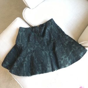 Zara Green and Black Royal Skirt